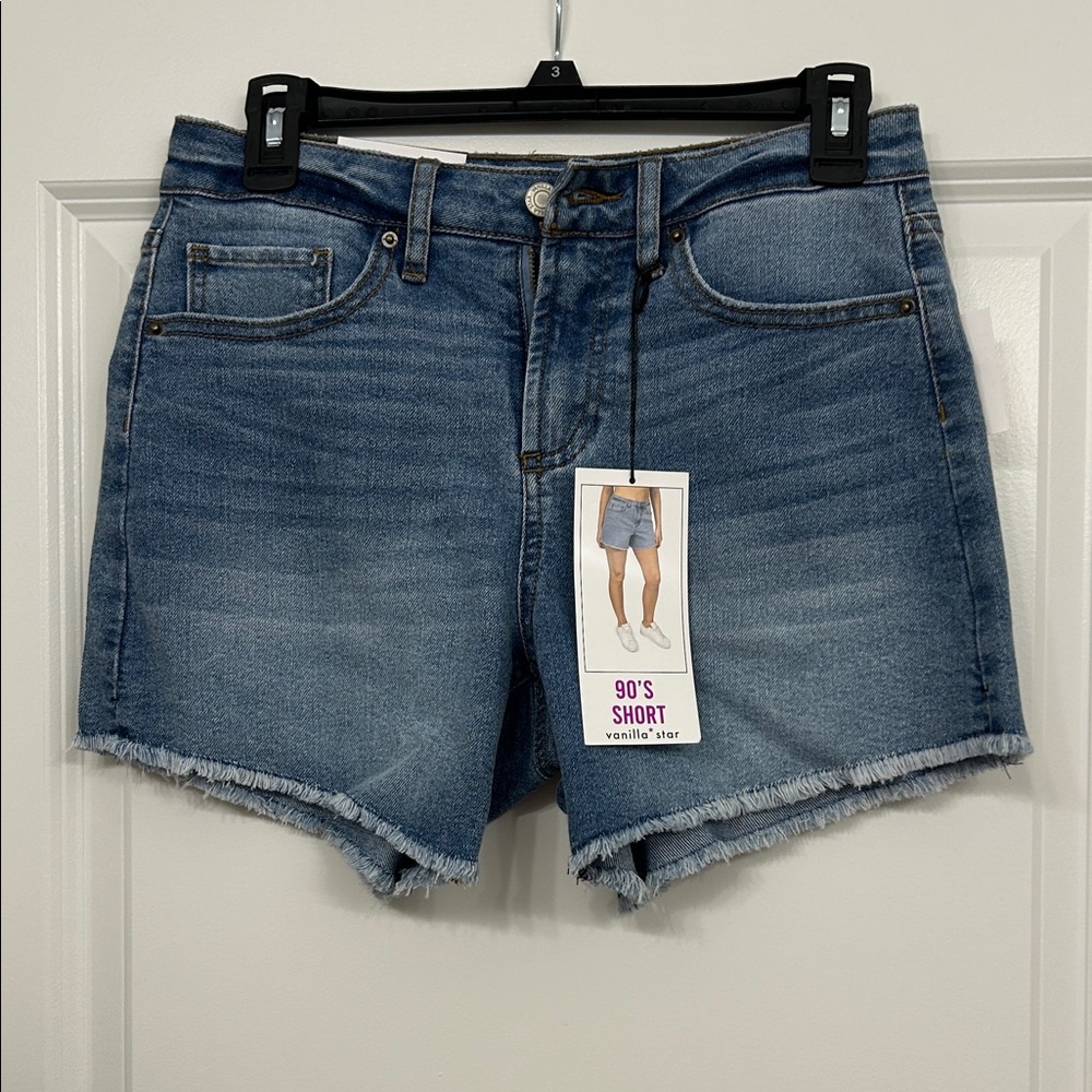 Vanilla Star Blue Frayed Jean Shorts